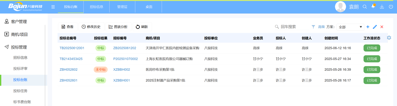 八駿CRM招投標管理