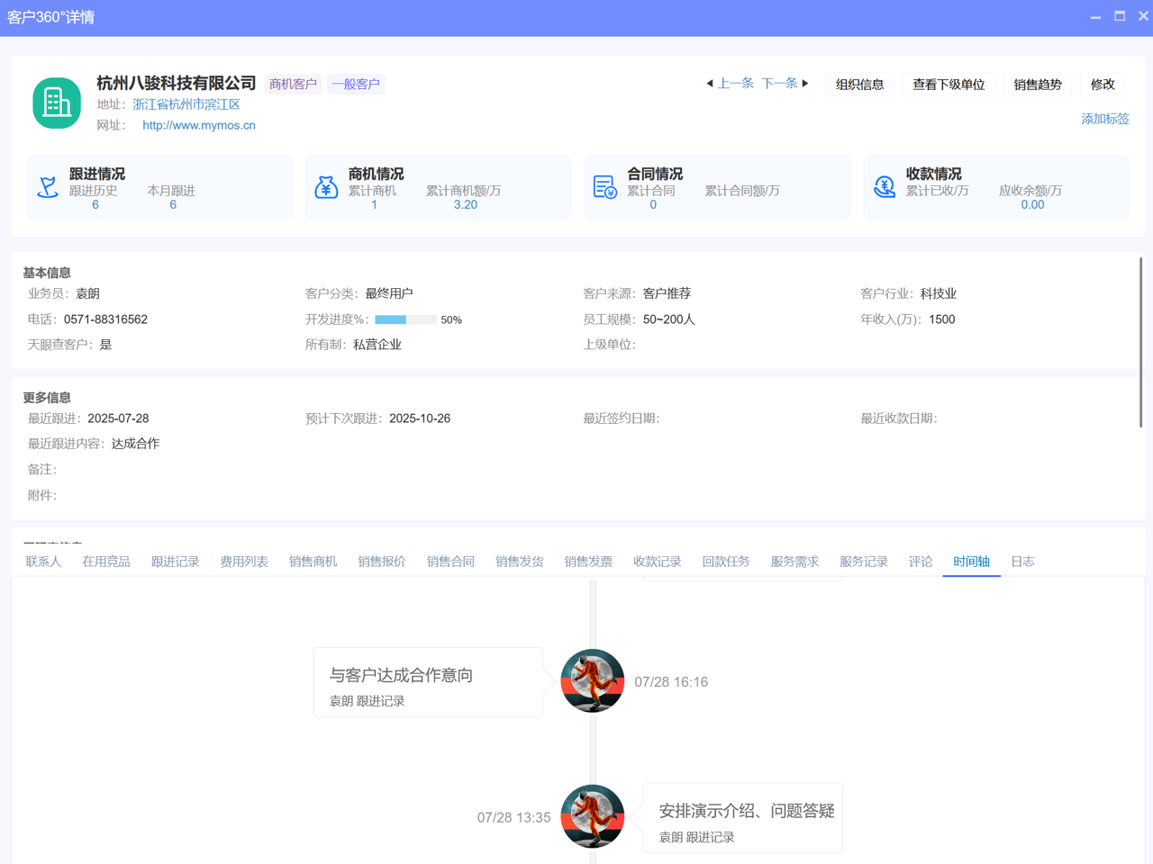 八駿CRM客戶全景圖